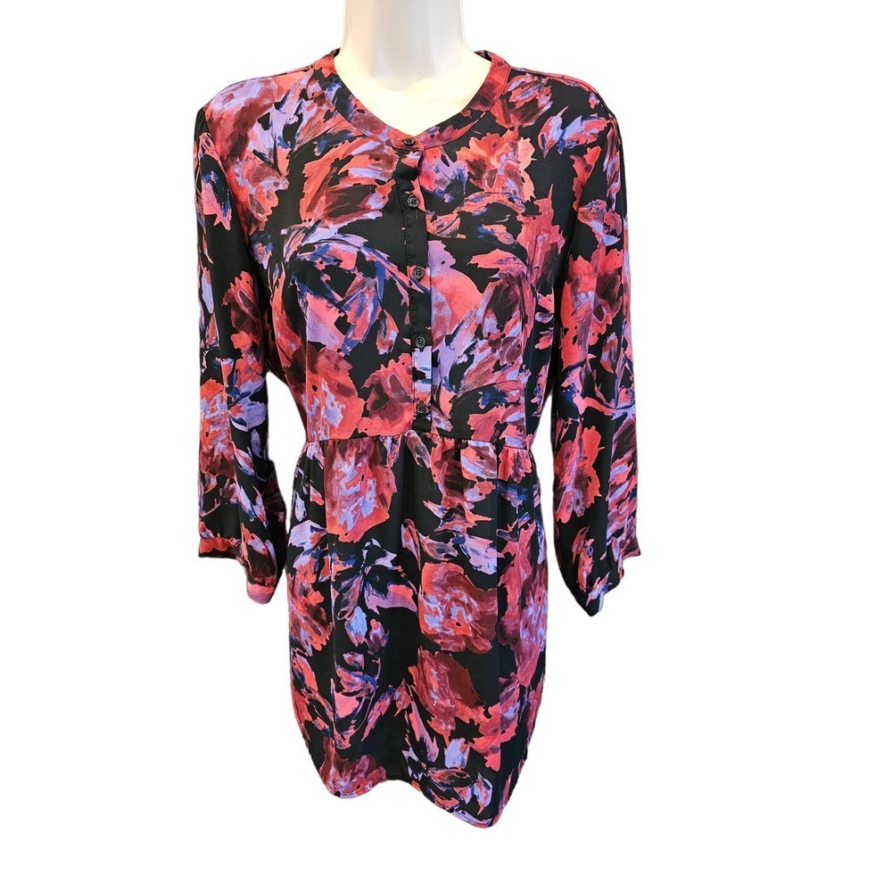 Eight Sixty for A Pea in the Pod floral maternity blouse size large EUC